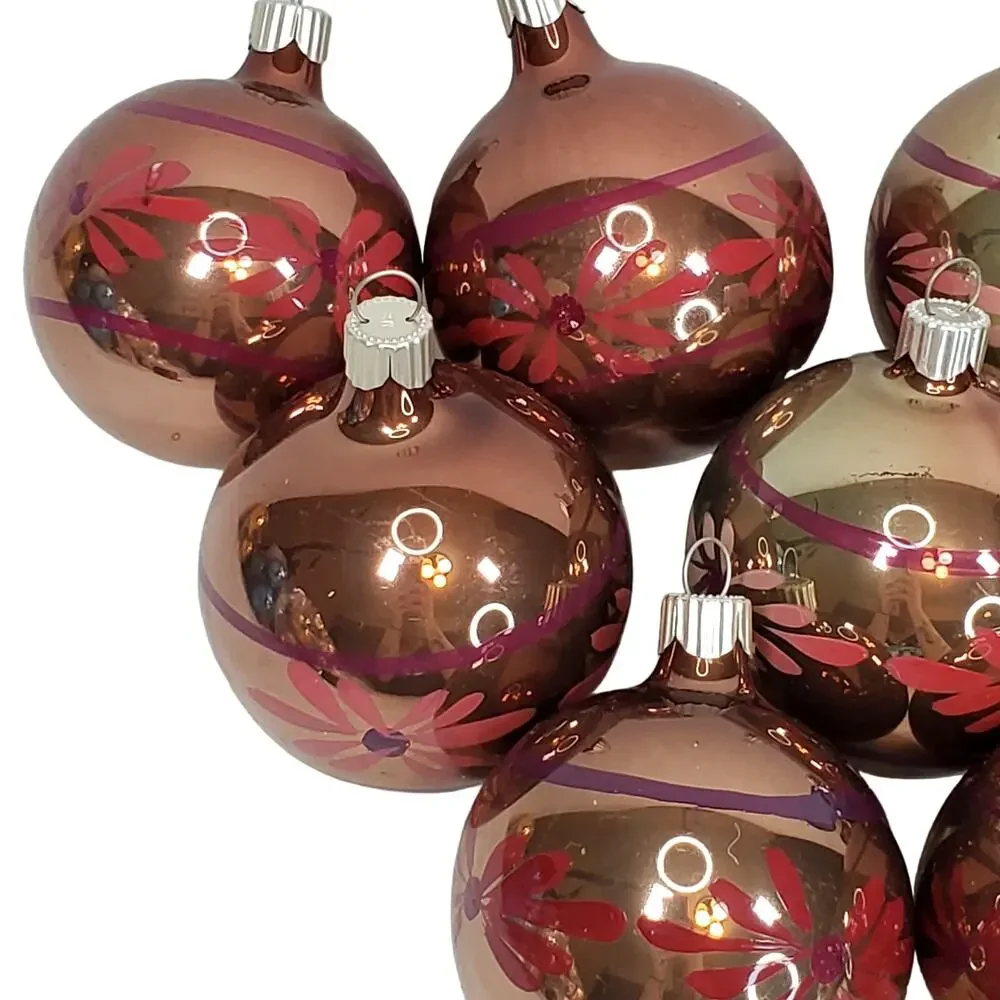 Vtg Martha Stewart MSE Christmas Ornament Painted Slivered Glass 3